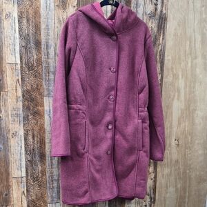1X NWT Raspberry Purple Hooded Fleece Coat Insulated